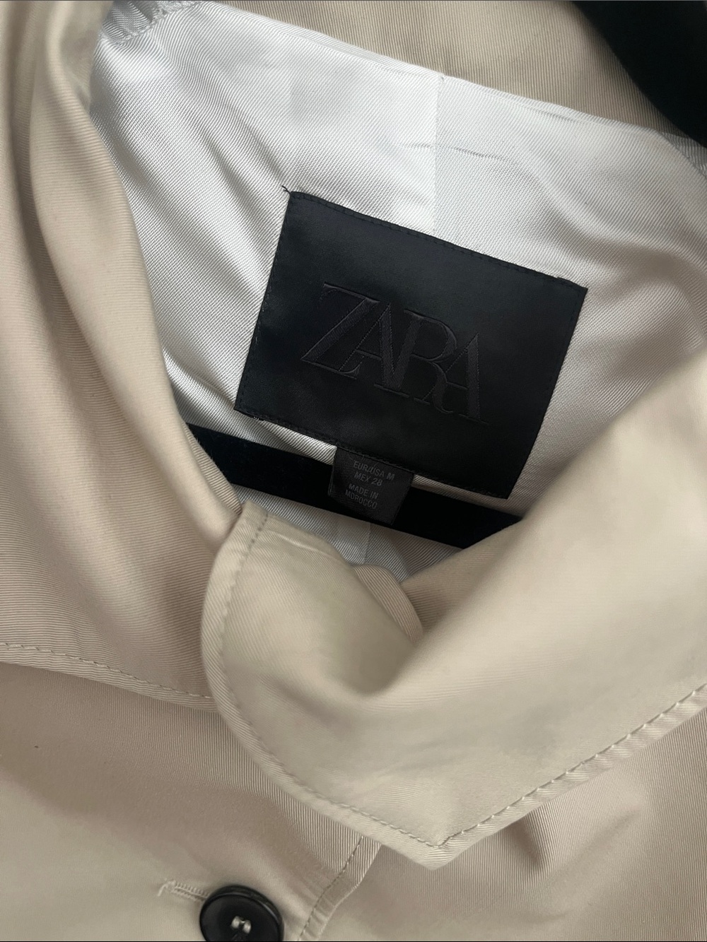 Zara Beige Cropped Trench Coat - Picture 2 of 3
